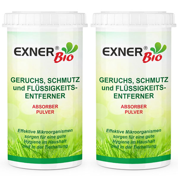 2x Exner Bio Geruchs, Schmutz und Flüssigkeitsentferner 250g Pulver
